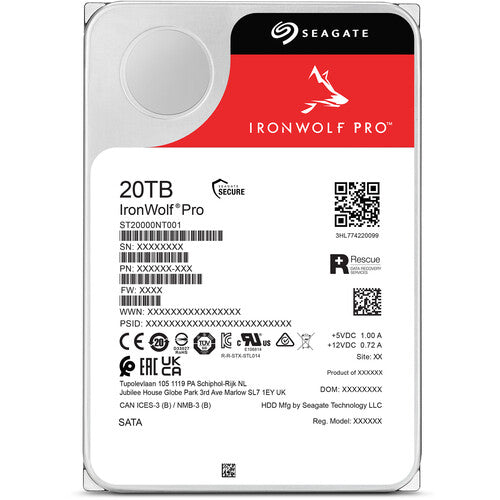 Seagate 20TB IronWolf Pro 7200 rpm SATA III 3.5" NAS HDD (CMR)