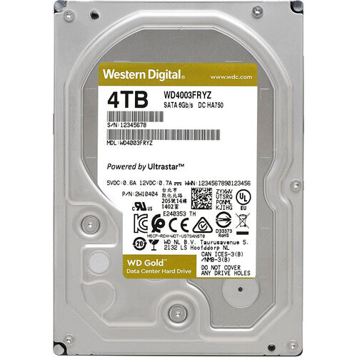 WD 4TB Gold 7200 rpm SATA III 3.5" Enterprise HDD