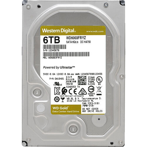 WD 6TB Gold 7200 rpm SATA III 3.5" Enterprise HDD