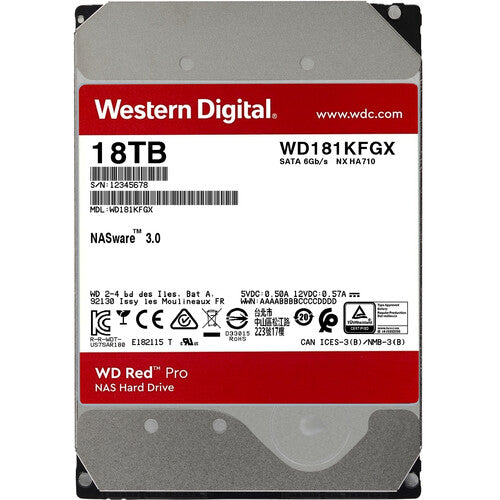 WD 18TB Red Pro 7200 rpm SATA III 3.5" NAS HDD