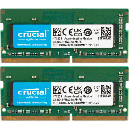 La computadora portátil crucial de 16 GB DDR4 3200 MHz Sodimm kit (2 x 8GB)