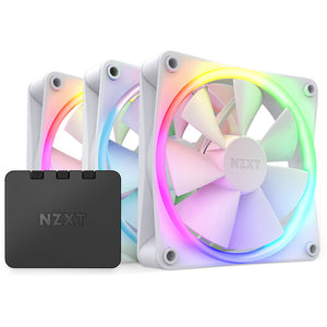 NZXT F120 120 mm RGB PWM (blanco, 3 paquete con controlador de cámara NZXT)