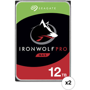 Seagate 12tb Ironwolf Pro 7200 RPM SATA III 3.5 "NAS HDD (CMR, minorista, 2-paquete)