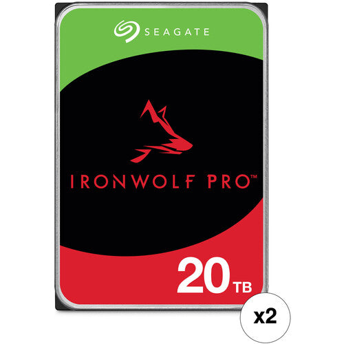 Seagate 20TB Ironwolf Pro 7200 RPM SATA III 3.5 "NAS HDD (CMR, minorista, 2 paquete)