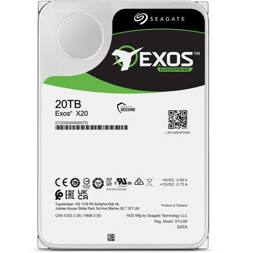 Seagate 20TB exos X20 7200 RPM SATA III 6 GB/S 3.5 "HDD (OEM)